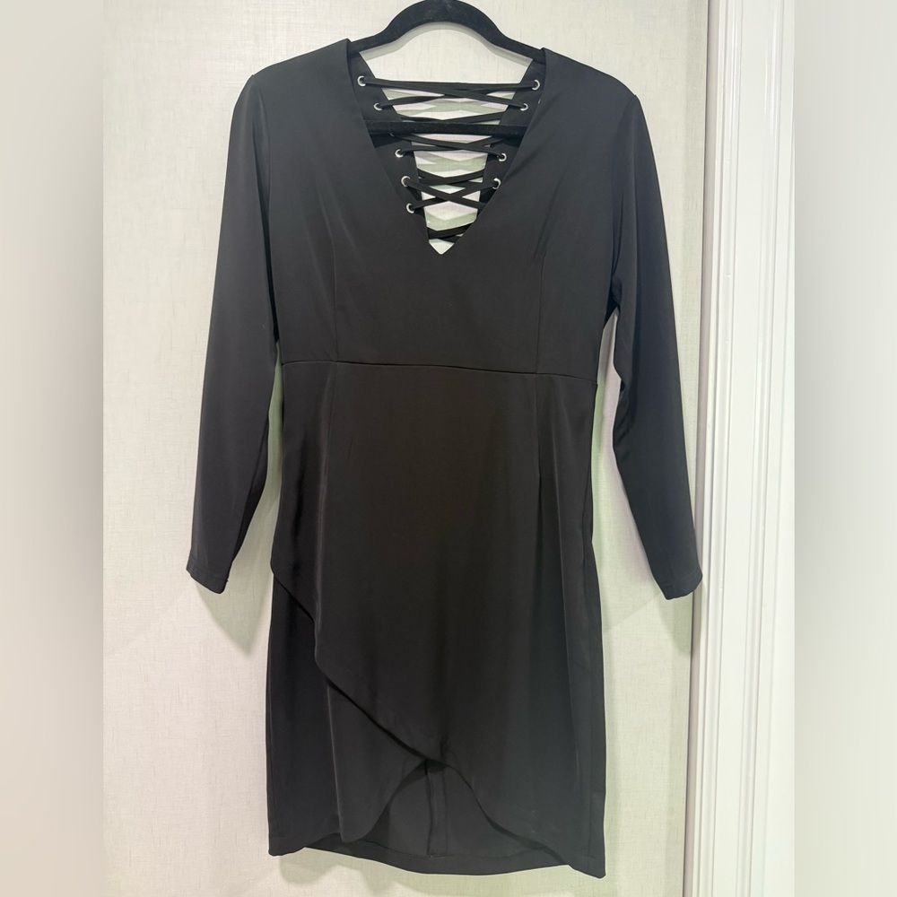 Capulet Black Lace-Up back Dress